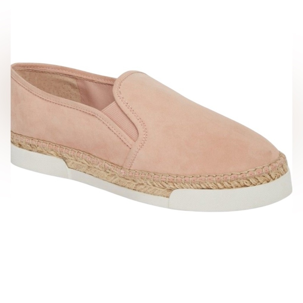 Vince Camuto Tambie Blush Pink Leather Espadrille Slip-On Shoes size 8